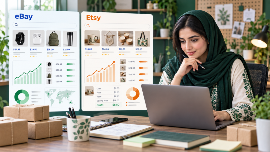 eBay and Etsy product research for beginners